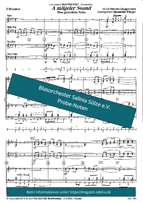 A miigeler Sound Partitur Blasorchesternoten Vorschau