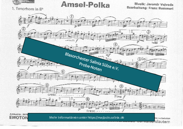 Amsel-Polka Tenorhorn, Bariton, Euphonium Blasorchesternoten Vorschau