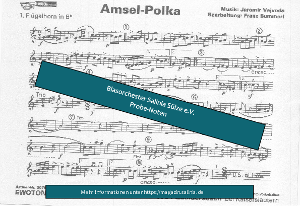 Amsel-Polka Flügelhorn Blasorchesternoten Vorschau