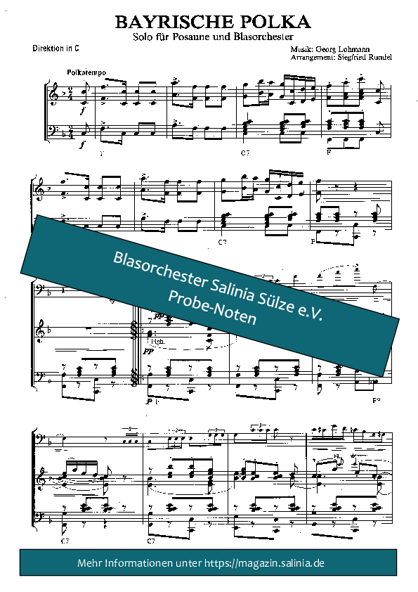Bayrische Polka Partitur Blasorchesternoten Vorschau