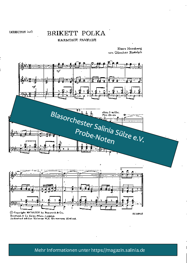 Brikett Polka Partitur Blasorchesternoten Vorschau