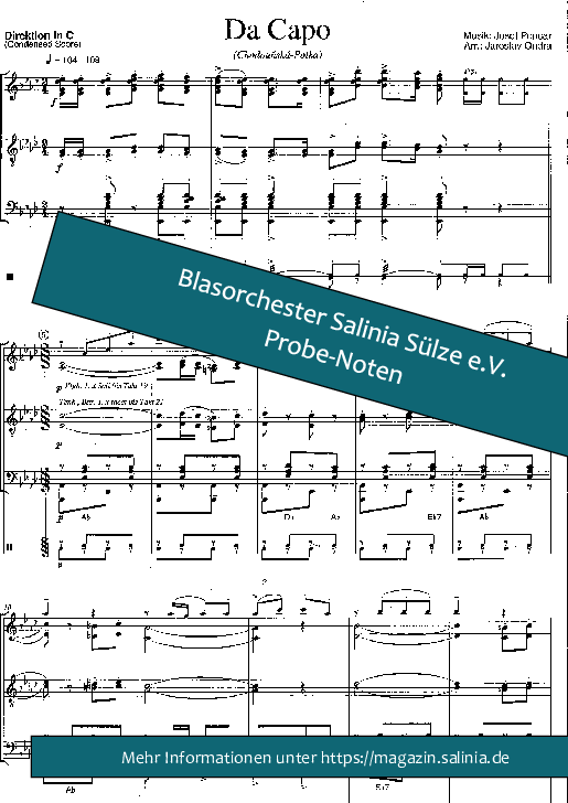 Chodounská Polka Partitur Blasorchesternoten Vorschau
