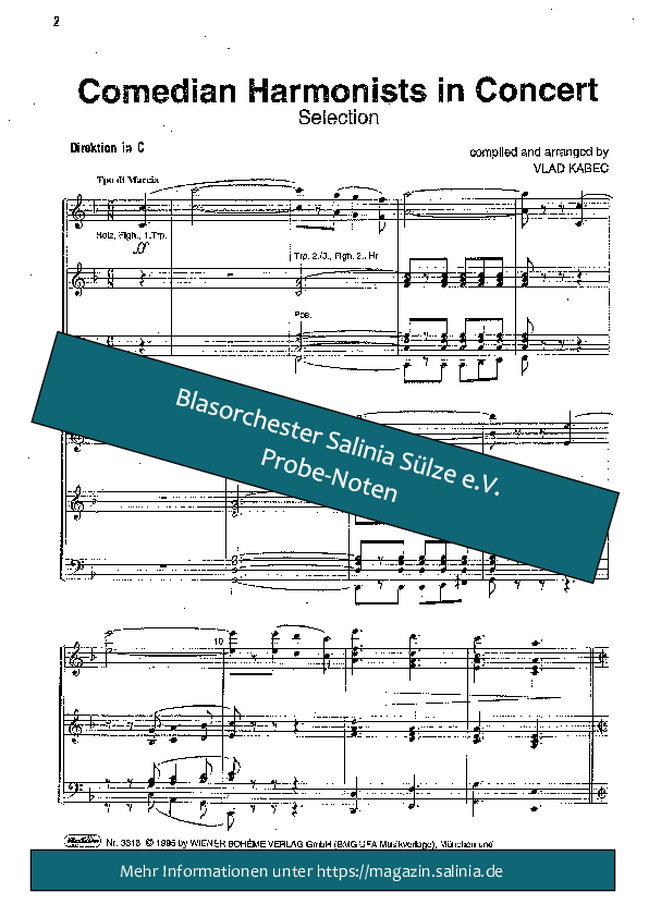Comedian Harmonists in Concert Partitur Blasorchesternoten Vorschau
