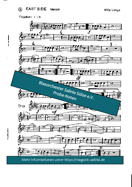 East Side  Flügelhorn Blasorchesternoten Vorschau