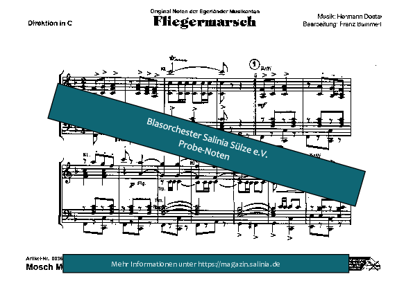Fliegermarsch Partitur Blasorchesternoten Vorschau