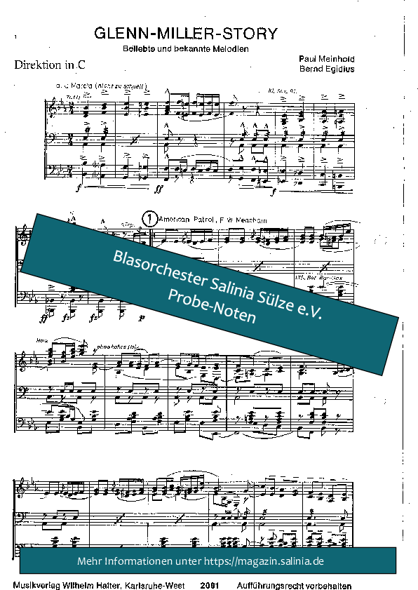 Glenn Miller Story Partitur Blasorchesternoten Vorschau