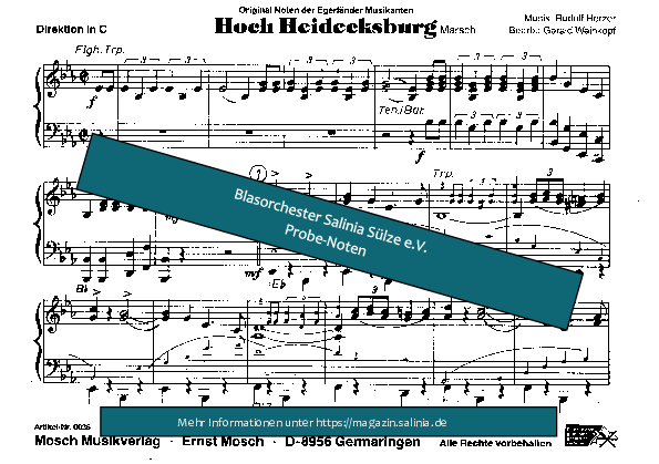 Hoch Heidecksburg Partitur Blasorchesternoten Vorschau