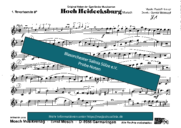 Hoch Heidecksburg Tenorhorn, Bariton, Euphonium Blasorchesternoten Vorschau