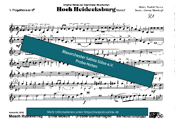 Hoch Heidecksburg Flügelhorn Blasorchesternoten Vorschau
