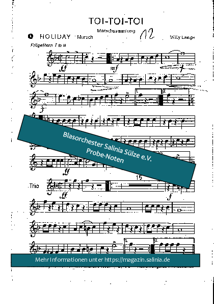 Holiday Flügelhorn Blasorchesternoten Vorschau