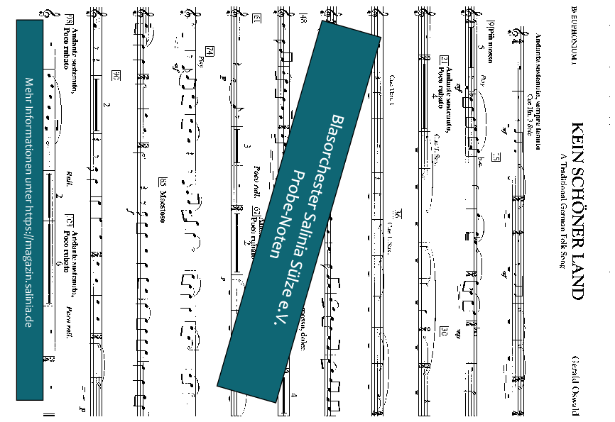 Kein schöner Land Tenorhorn, Bariton, Euphonium Blasorchesternoten Vorschau