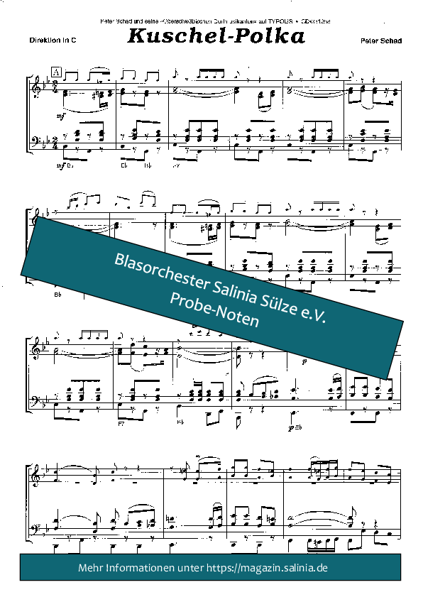 Kuschel-Polka Partitur Blasorchesternoten Vorschau