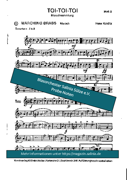 Marching Brass Tenorhorn, Bariton, Euphonium Blasorchesternoten Vorschau