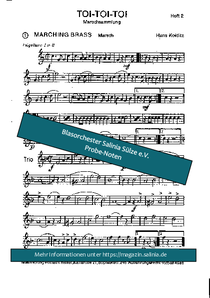 Marching Brass Flügelhorn Blasorchesternoten Vorschau