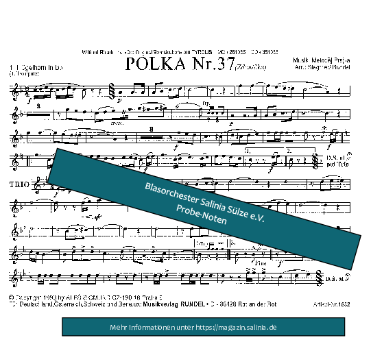 Polka Nr. 37 Flügelhorn Blasorchesternoten Vorschau