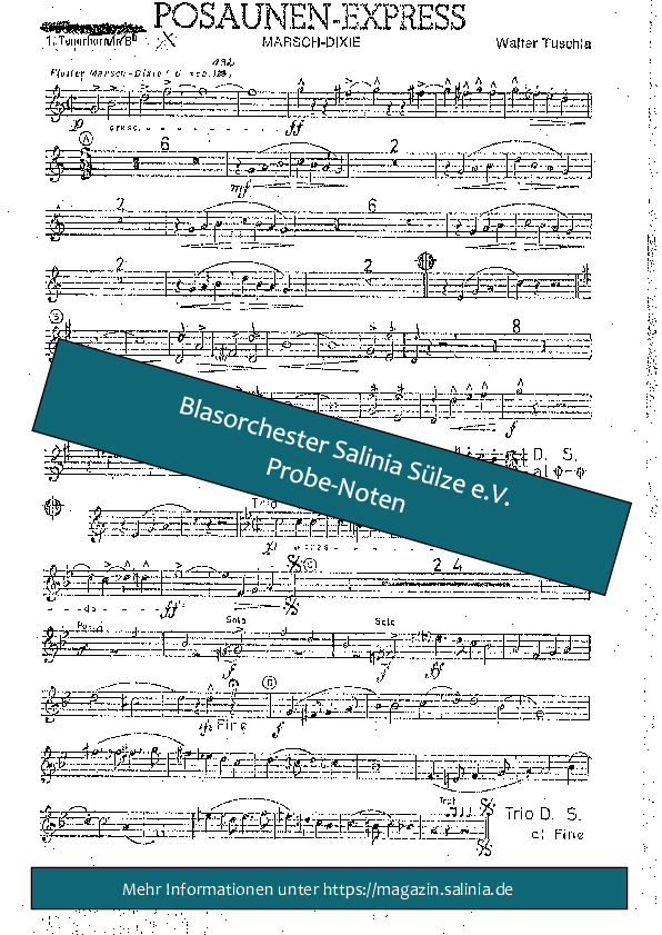 Posaunen-Express Tenorhorn, Bariton, Euphonium Blasorchesternoten Vorschau