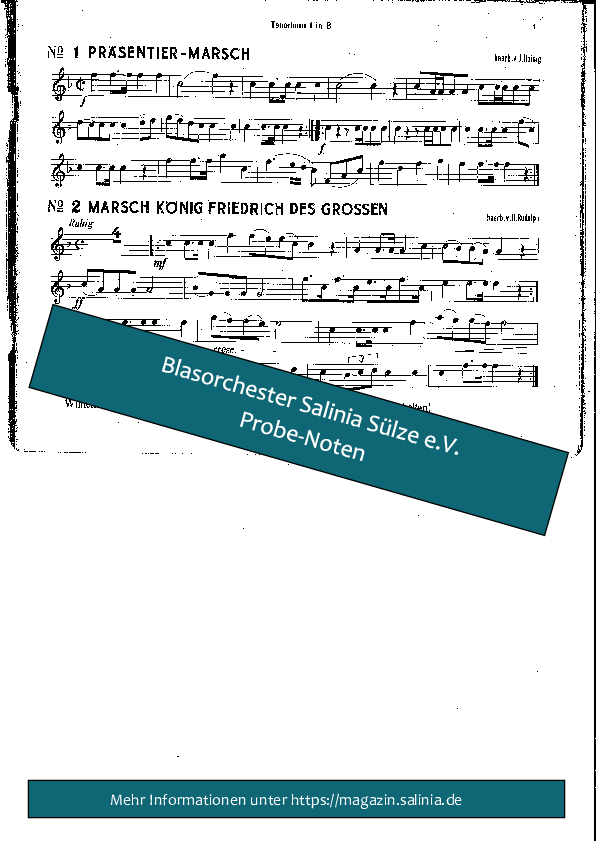 Präsentiermarsch Tenorhorn, Bariton, Euphonium Blasorchesternoten Vorschau