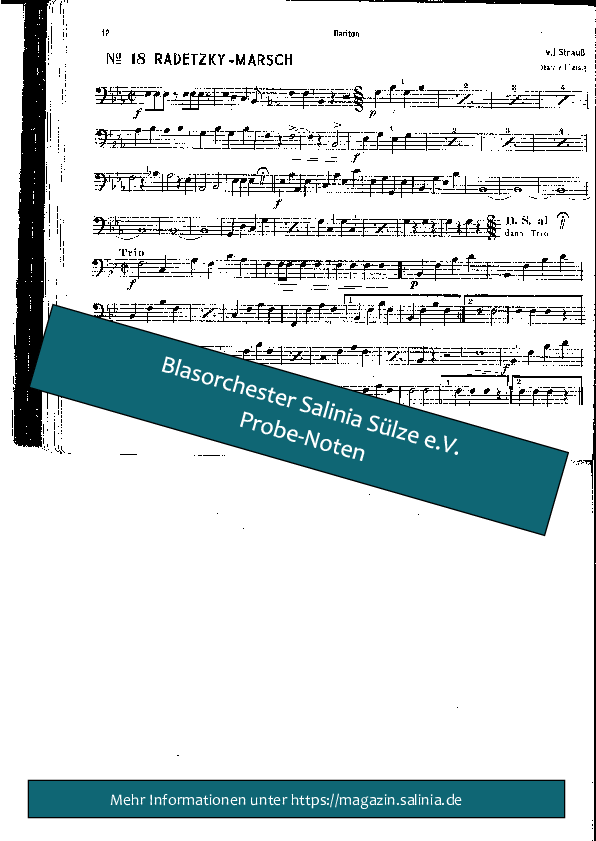 Radetzky-Marsch Tenorhorn Blasorchesternoten Vorschau