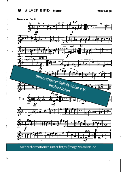 Silver Bird Tenorhorn, Bariton, Euphonium Blasorchesternoten Vorschau