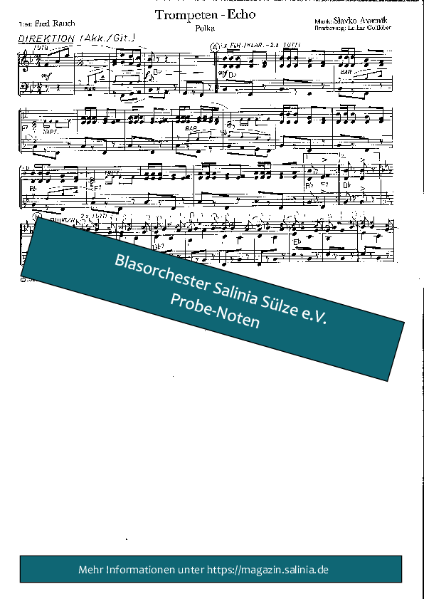 Trompetenecho Partitur Blasorchesternoten Vorschau