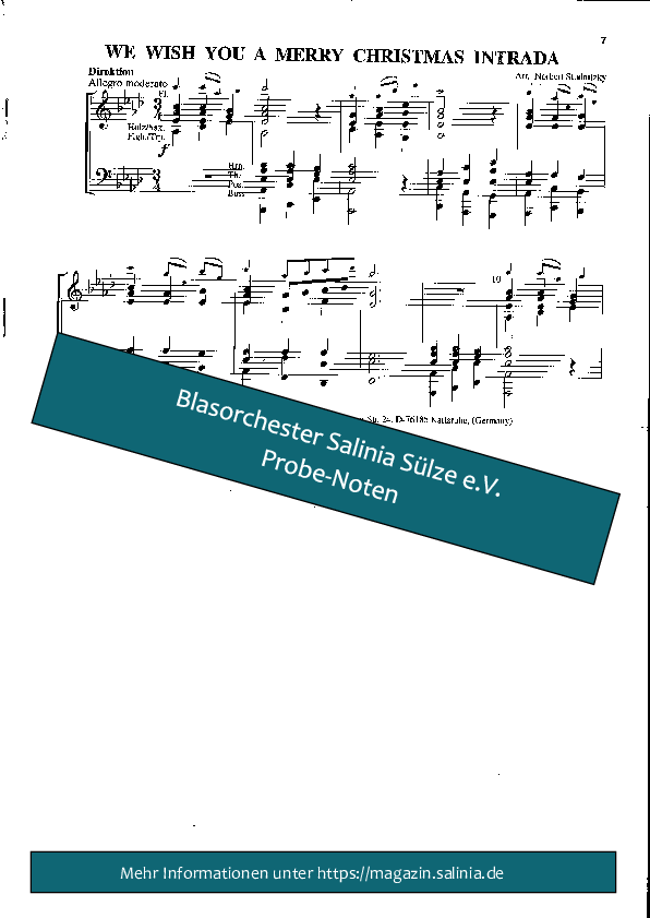 We wish you a Merry Christmas Partitur Blasorchesternoten Vorschau