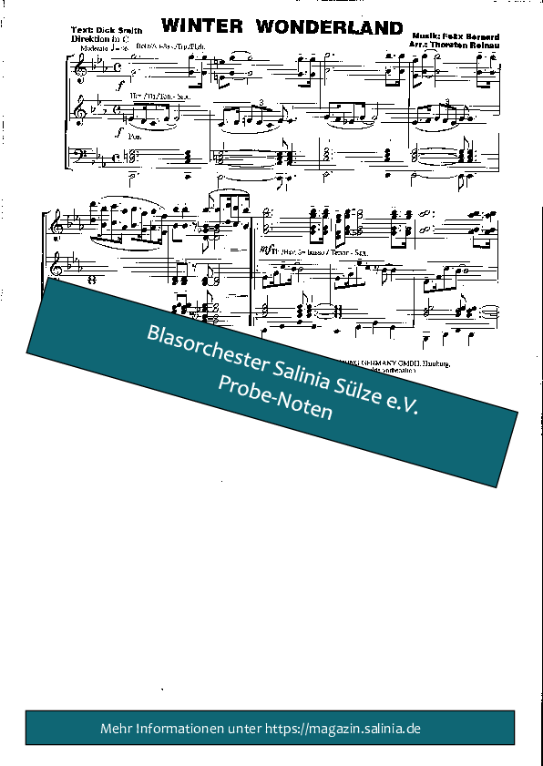 Winter Wonderland Partitur Blasorchesternoten Vorschau