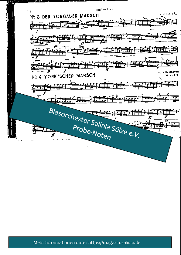 Yorkscher Marsch Tenorhorn, Bariton, Euphonium Blasorchesternoten Vorschau