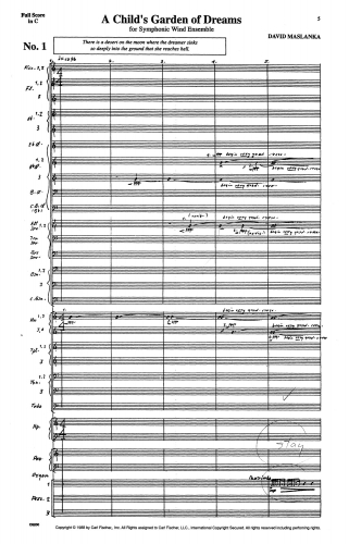 Blasorchesternoten A Child’s Garden of Dreams Cover