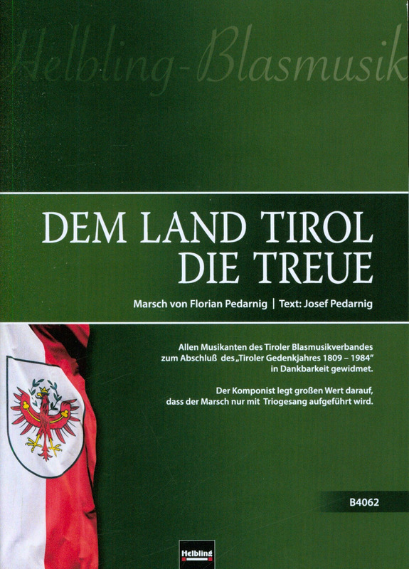 Blasorchesternoten Dem Land Tirol die Treue Cover