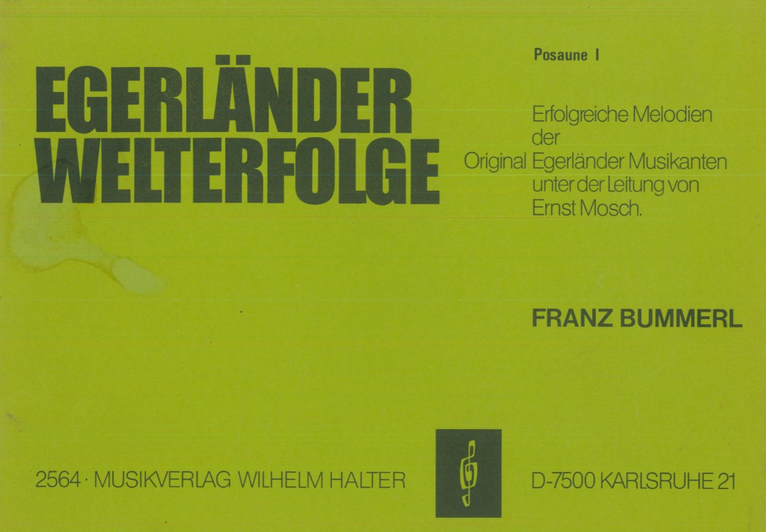 Blasorchesternoten Egerland Heimatland Cover