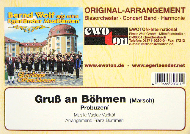 Blasorchesternoten Gruß an Böhmen Cover