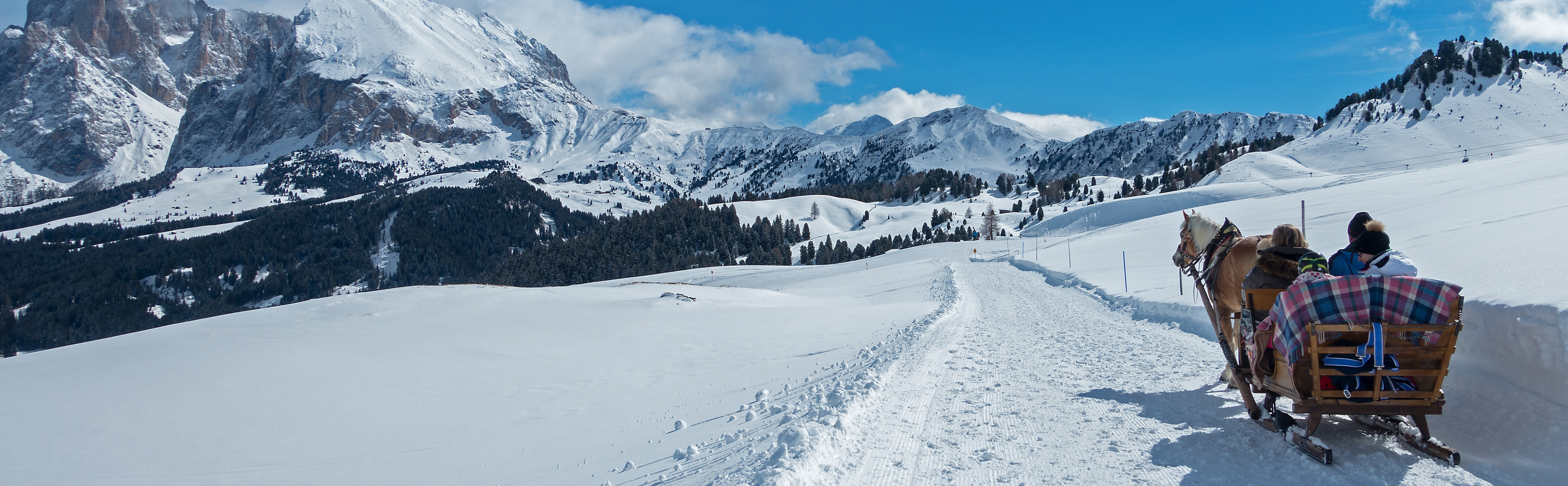 Schlittenfahrt in den Alpen